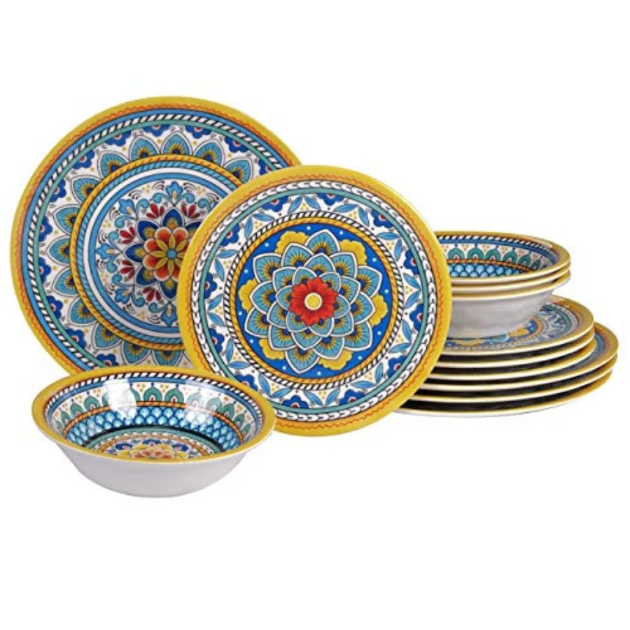 Portofino 12 Piece Melamine Dinnerware Set Service for 4 Multi Colored
Portofino 12 Piece Melamine Dinnerware Set Service for 4 Multi Colored