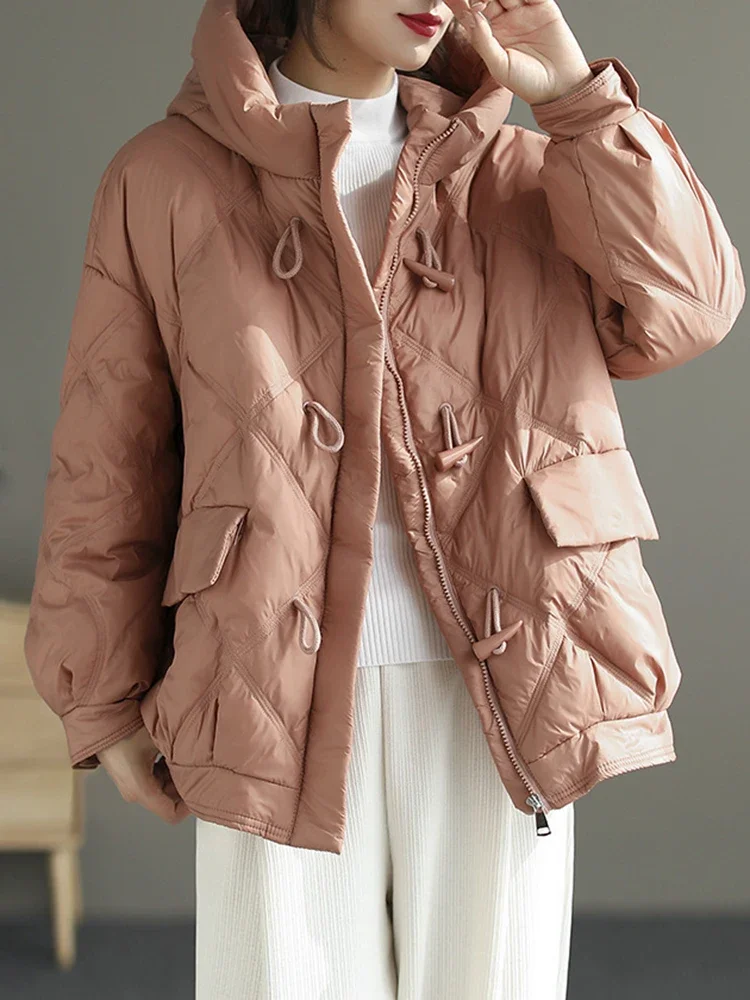 New Winter Loose Large Duck Down Coat Women's Warm Thick Hooded Jacket Fashion Black Autumn Casual Pocket E58
New Winter Loose Large Duck Down Coat Women's Warm Thick Hooded Jacket Fashion Black Autumn Casual Pocket E58