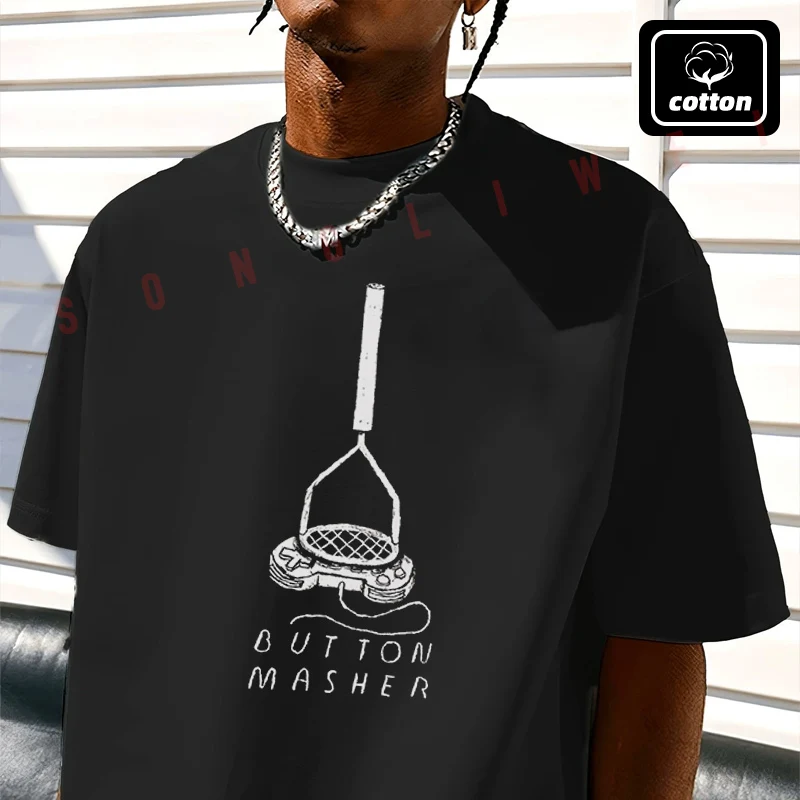 Button Masher Graphic Motorcycle T-Shirt Men's Black Cotton TShirt New Summer Casual O-neck Short Sleeve Tees
Button Masher Graphic Motorcycle T-Shirt Men's Black Cotton TShirt New Summer Casual O-neck Short Sleeve Tees