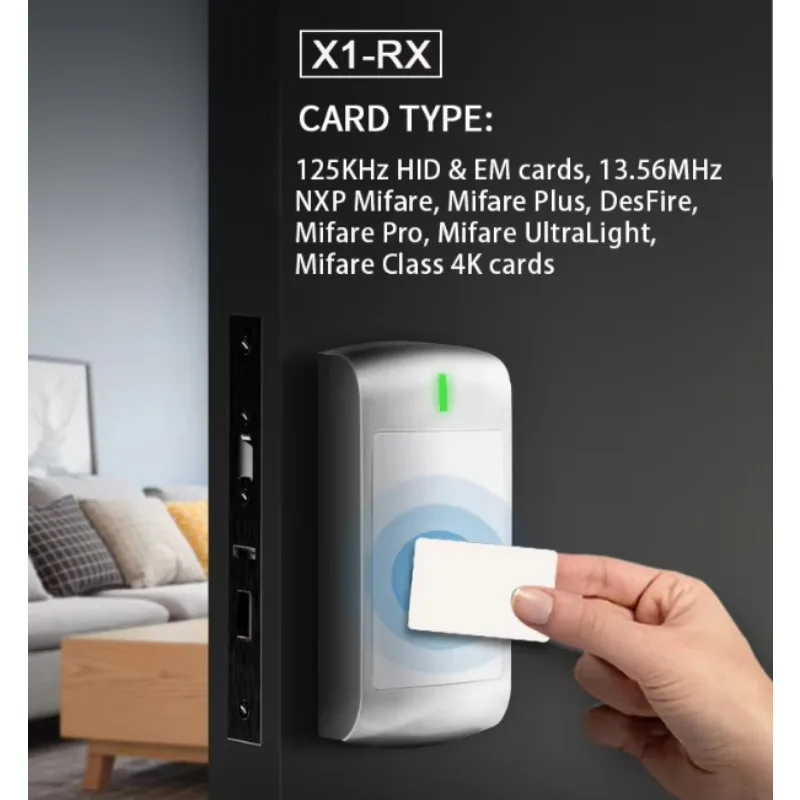 Водонепроницаемый считыватель Wiegand X1 IP66, 125 кГц ID, 13,56 МГц IC, NFC, считыватель бесконтактных RFID-карт для систем контроля доступа к дверям
Водонепроницаемый считыватель Wiegand X1 IP66, 125 кГц ID, 13,56 МГц IC, NFC, считыватель бесконтактных RFID-карт для систем контроля доступа к дверям