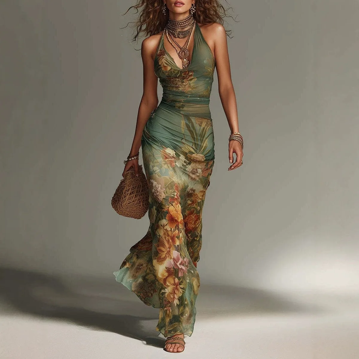 Retro Floral Print Sexy Tie Backless Bodycon Summer Dress Dresses Matching Set
Retro Floral Print Sexy Tie Backless Bodycon Summer Dress Dresses Matching Set