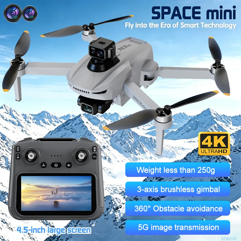 Space Mini GPS Professional Drone 4K HD Dual Camera Brushless Outdoor Long Distance RC UAV Drones With 4.5-Inch Screen Remoter
Space Mini GPS Professional Drone 4K HD Dual Camera Brushless Outdoor Long Distance RC UAV Drones With 4.5-Inch Screen Remoter