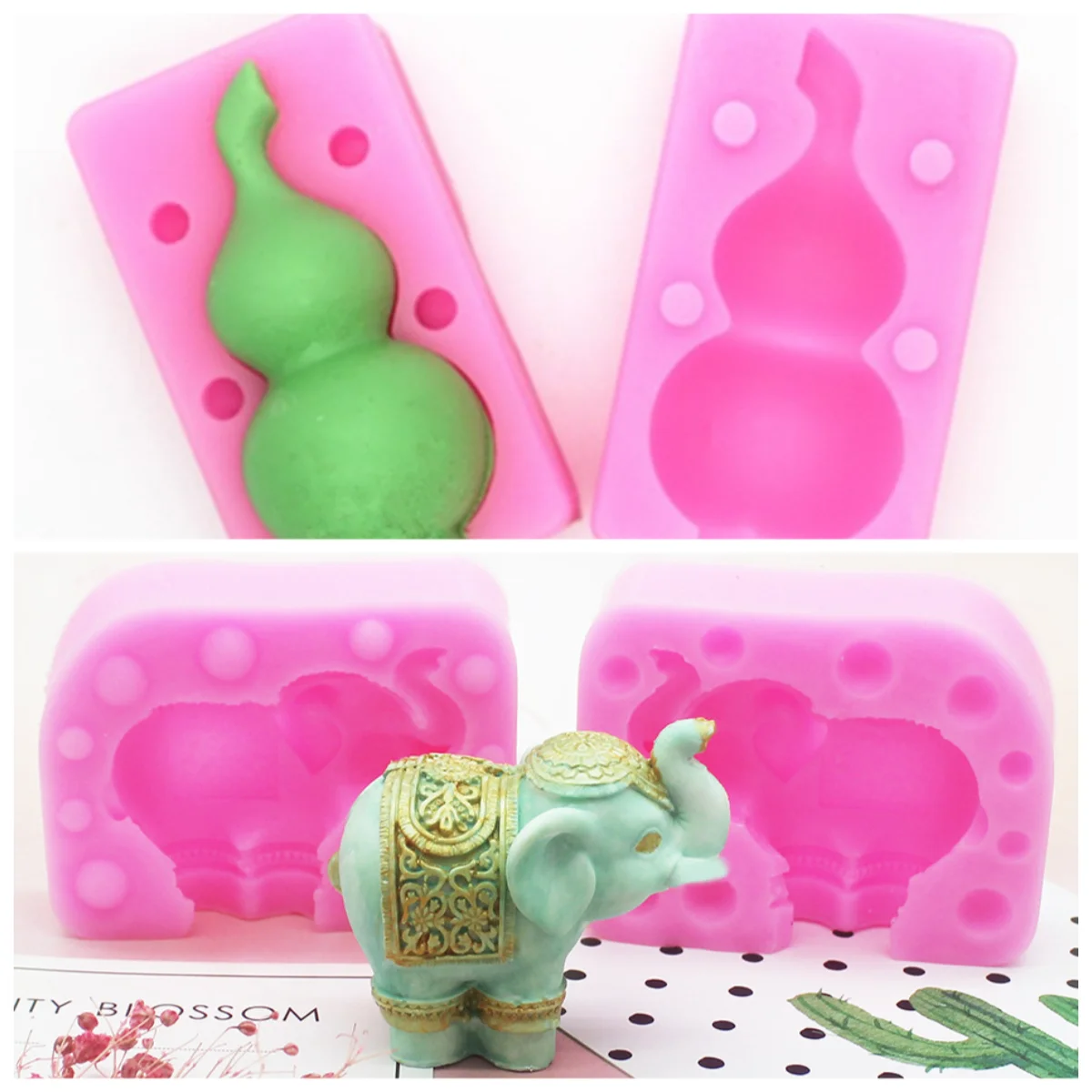Veridian Three-dimensional Gourd, Elephant-shaped Fondant Cake Silicone Mold, DIY Baking Tools, Cake Decoration Accessories
Veridian Three-dimensional Gourd, Elephant-shaped Fondant Cake Silicone Mold, DIY Baking Tools, Cake Decoration Accessories