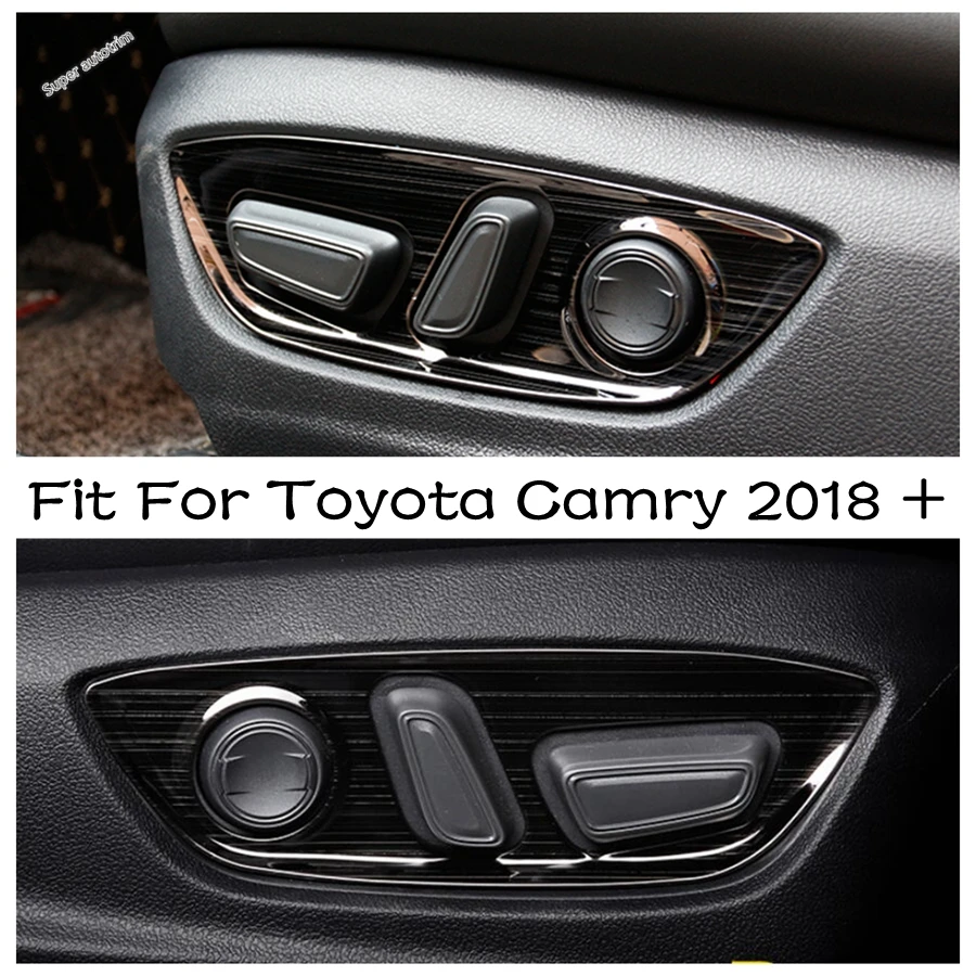 Stainless Steel Interior Parts Car Seat Adjusting Switch Knob Panel Cover Decoration Sticker 2PCS For Toyota Camry 2018 - 2023
Stainless Steel Interior Parts Car Seat Adjusting Switch Knob Panel Cover Decoration Sticker 2PCS For Toyota Camry 2018 - 2023
