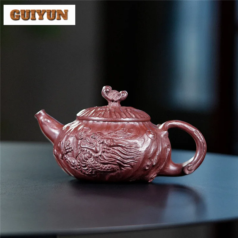 270ml Authentic Yixing Purple Clay Teapots Handmade Dragon Pot Raw Ore Stone Red Mud Kettle Chinese Zisha Tea Set Tableware Gift
270ml Authentic Yixing Purple Clay Teapots Handmade Dragon Pot Raw Ore Stone Red Mud Kettle Chinese Zisha Tea Set Tableware Gift
