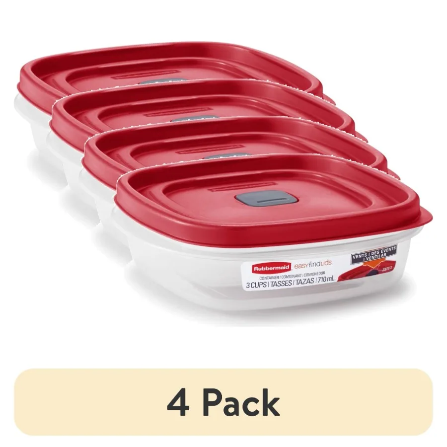 4 pack EasyFindLids 3-Cup Round Food Storage Container, Racer Red
4 pack EasyFindLids 3-Cup Round Food Storage Container, Racer Red