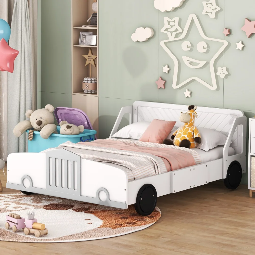 Car Shaped Platform Bed With Wheels Headboard Footboard Sturdy Slat Support No Box Spring Needed Wooden Bed Frame For Kids
Car Shaped Platform Bed With Wheels Headboard Footboard Sturdy Slat Support No Box Spring Needed Wooden Bed Frame For Kids