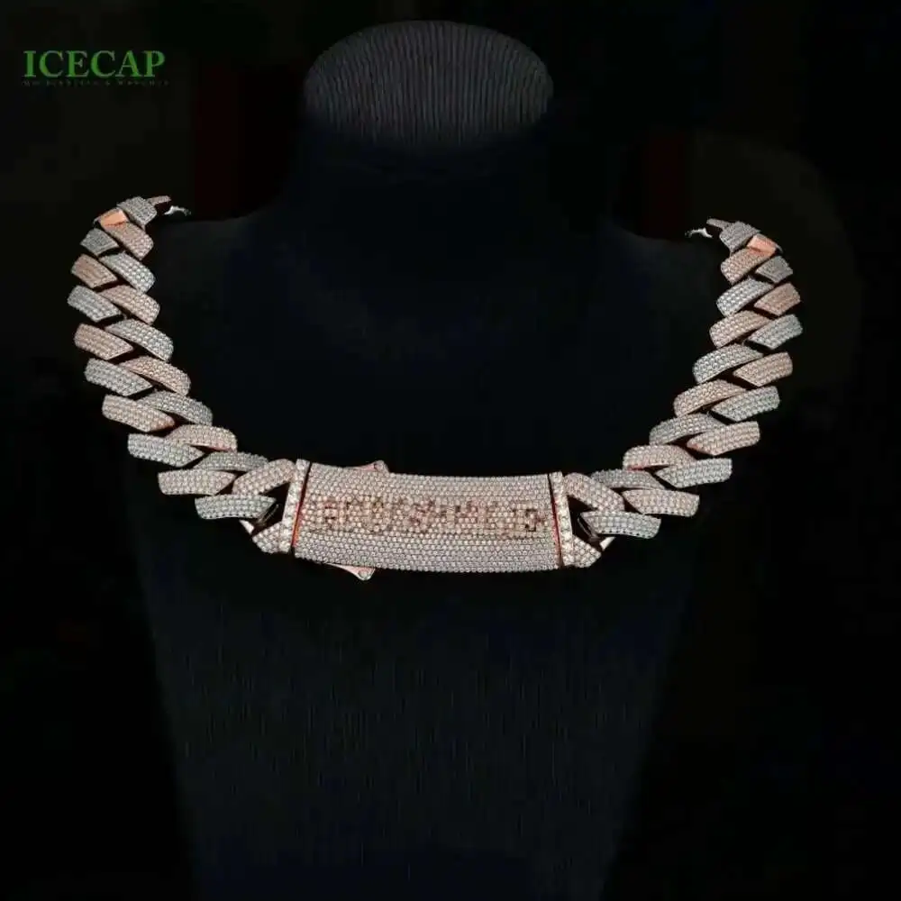 Custom Hip Hop Jewelry 20mm Vvs Moissanite Miami Cuban Link Chain 925 Silver 2 Tone Diamond Cuban Chain Necklace for Men
Custom Hip Hop Jewelry 20mm Vvs Moissanite Miami Cuban Link Chain 925 Silver 2 Tone Diamond Cuban Chain Necklace for Men