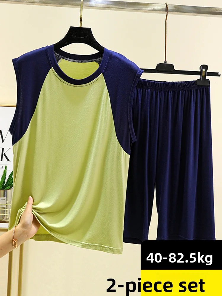 Modal Sleeveless Vest Shorts Women Summer Thin Shoulder Insert Loose Fit Sleepwear Set round Neck Casual Comfortable Home Clo...
Modal Sleeveless Vest Shorts Women Summer Thin Shoulder Insert Loose Fit Sleepwear Set round Neck Casual Comfortable Home Clo...
