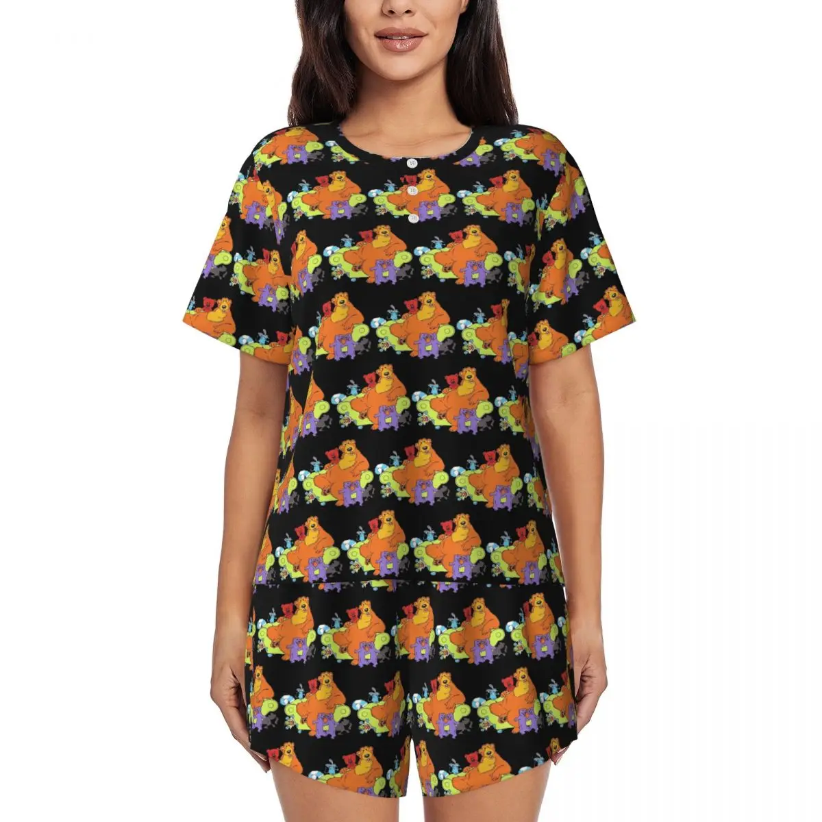 Family Bear In The Big Blue House 90 Tutter Round Neck Short Sleeves Nightdress for Sleeping Women Soft Pajama Set Short Pants
Family Bear In The Big Blue House 90 Tutter Round Neck Short Sleeves Nightdress for Sleeping Women Soft Pajama Set Short Pants