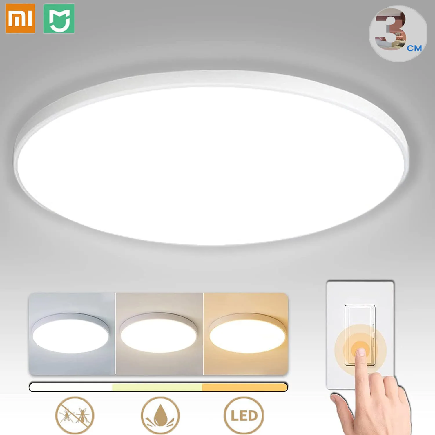 XIAOMI 36 Вт ультратонкий круглый светодиодный потолочный светильник водонепроницаемый потолочный светильник для ванной комнаты для гостиной спальни 3000K-6000K 220V
XIAOMI 36 Вт ультратонкий круглый светодиодный потолочный светильник водонепроницаемый потолочный светильник для ванной комнаты для гостиной спальни 3000K-6000K 220V