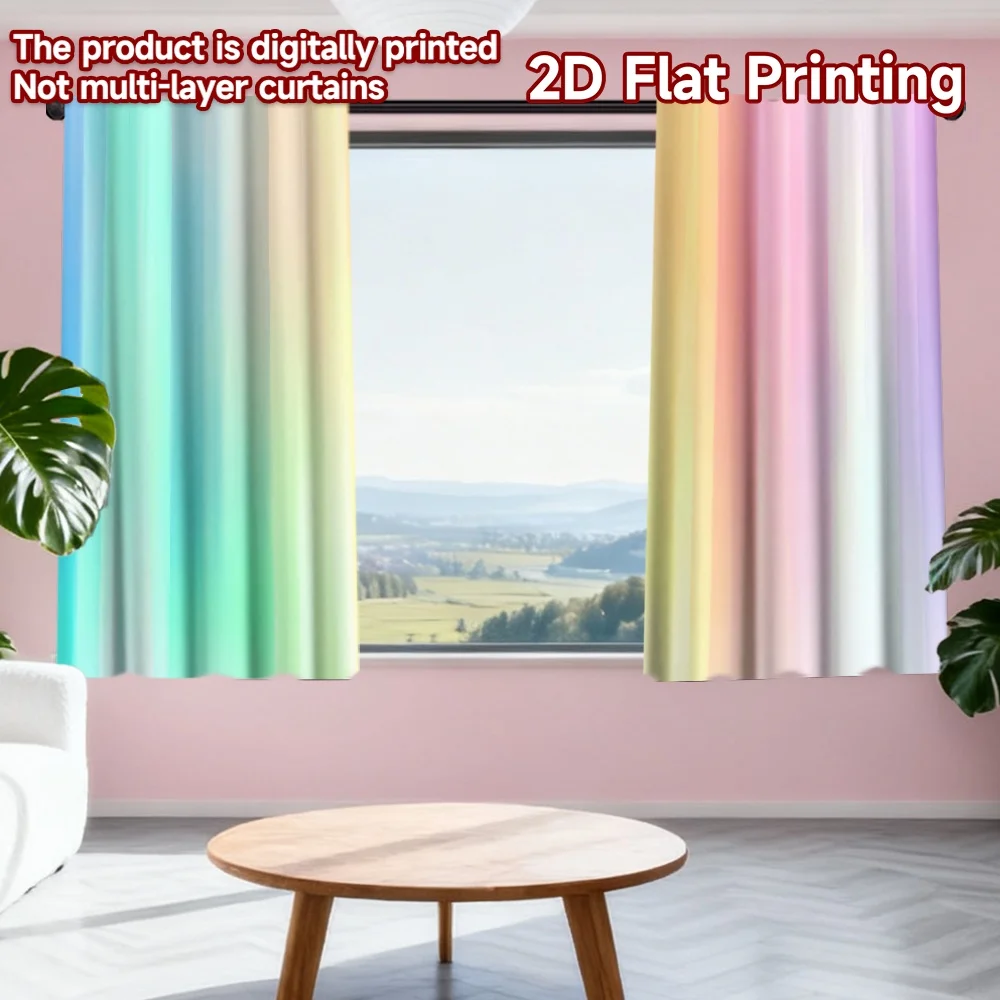 2D flat printing 2pcs Drapes Pastel Rainbow Streaks Digital Printed Polyester Drapes Festive Curtains Use for Festive and Winter
2D flat printing 2pcs Drapes Pastel Rainbow Streaks Digital Printed Polyester Drapes Festive Curtains Use for Festive and Winter