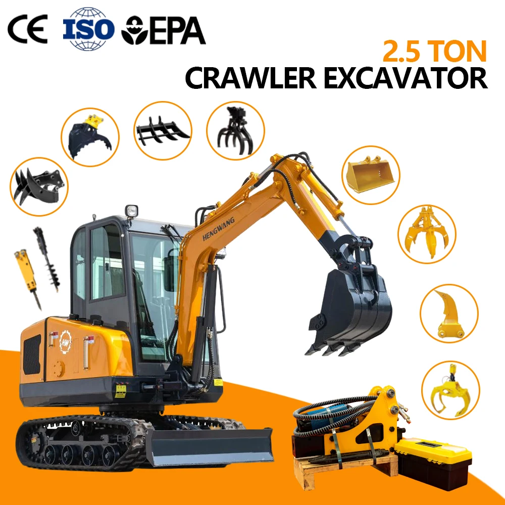 2.5t Hydraulic Diesel Engine Mini Excavator Crawler Excavator 2.5ton Mini Excavators Construction Machinery Euro5 Custom
2.5t Hydraulic Diesel Engine Mini Excavator Crawler Excavator 2.5ton Mini Excavators Construction Machinery Euro5 Custom