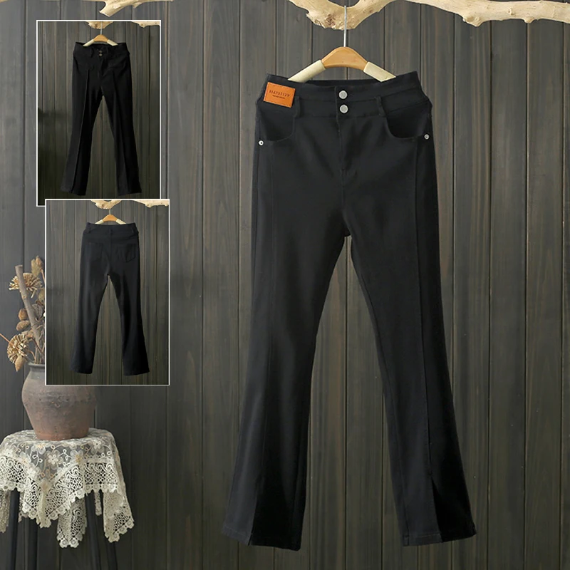High Waist Flared Pants Black Casual Trousers High Elasticity Spring Autumn plus Size 200 Pounds Pouilly Angel Commute Style
High Waist Flared Pants Black Casual Trousers High Elasticity Spring Autumn plus Size 200 Pounds Pouilly Angel Commute Style
