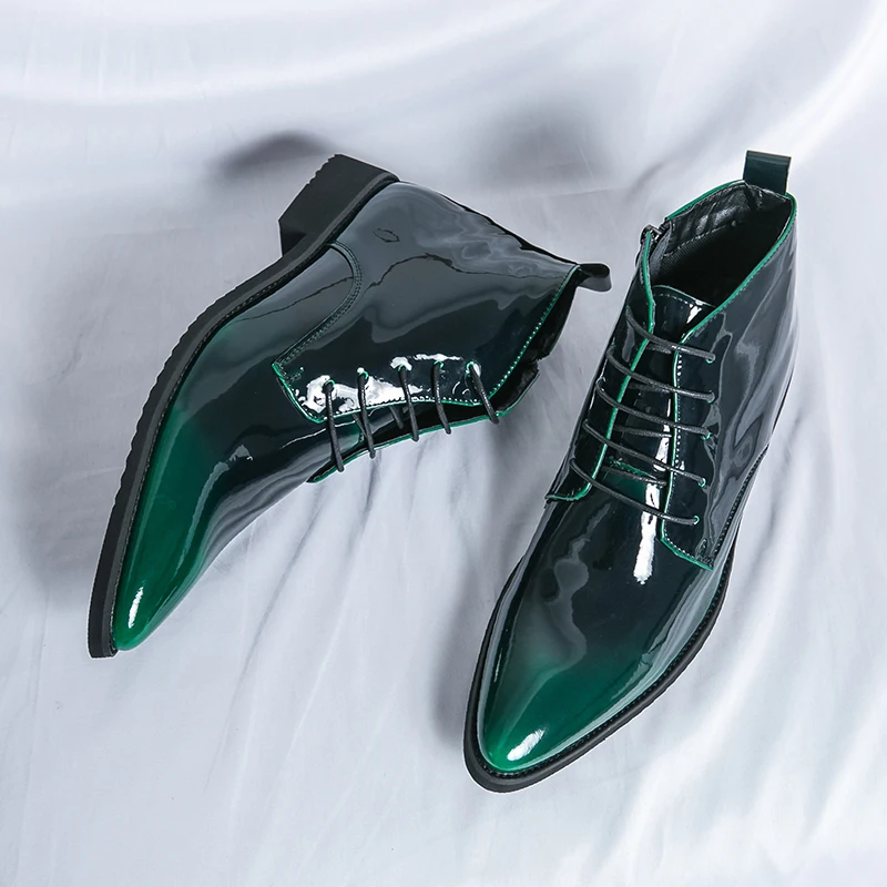 Luxury Brand Men's Glossy Formal Boots High-end Chelsea Boots Trendy Green Business Short Boots Men's Wedding Shoes
Luxury Brand Men's Glossy Formal Boots High-end Chelsea Boots Trendy Green Business Short Boots Men's Wedding Shoes