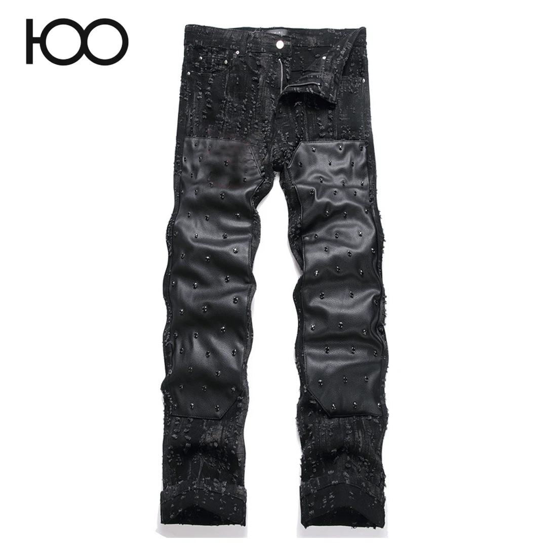 100 charareiharper S3897 Men's jeans high street loose printed straight tube non elastic black men's fashionable jeans
100 charareiharper S3897 Men's jeans high street loose printed straight tube non elastic black men's fashionable jeans