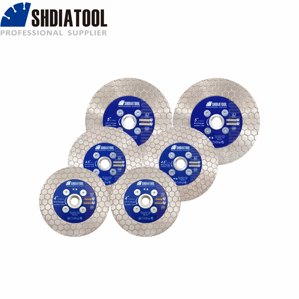 SHDIATOOL 1Pc Dia105/115/125mm Diamond Grinding Cutting Disc with Flange Marble Ceramic Tile Cutter Double-side Hex Saw Blade
SHDIATOOL 1Pc Dia105/115/125mm Diamond Grinding Cutting Disc with Flange Marble Ceramic Tile Cutter Double-side Hex Saw Blade