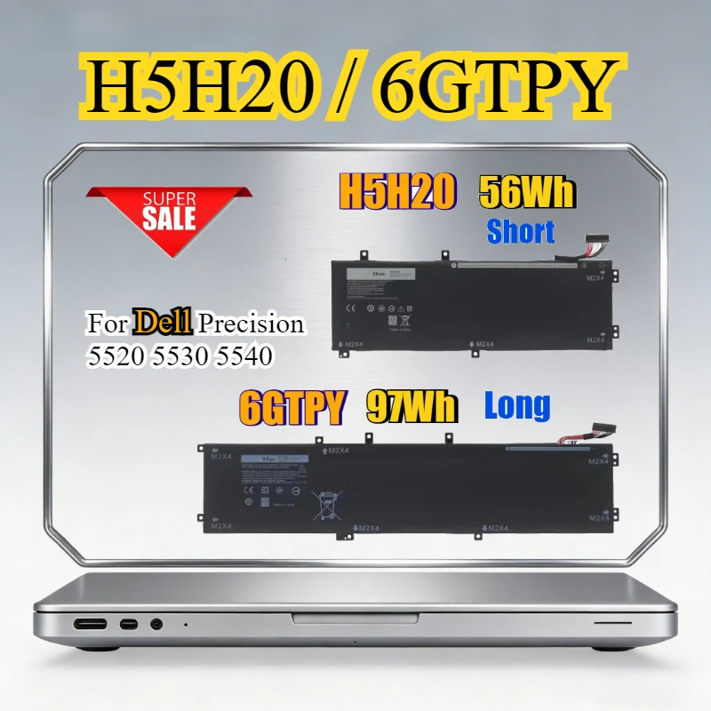 H5H20 6GTPY Laptop Battery for Dell Inspiron7591 7590 Precision5530 5520 XPS15 7590 9560 9570 5D91C P83F001 GPM03 P56F002 05041C
H5H20 6GTPY Laptop Battery for Dell Inspiron7591 7590 Precision5530 5520 XPS15 7590 9560 9570 5D91C P83F001 GPM03 P56F002 05041C