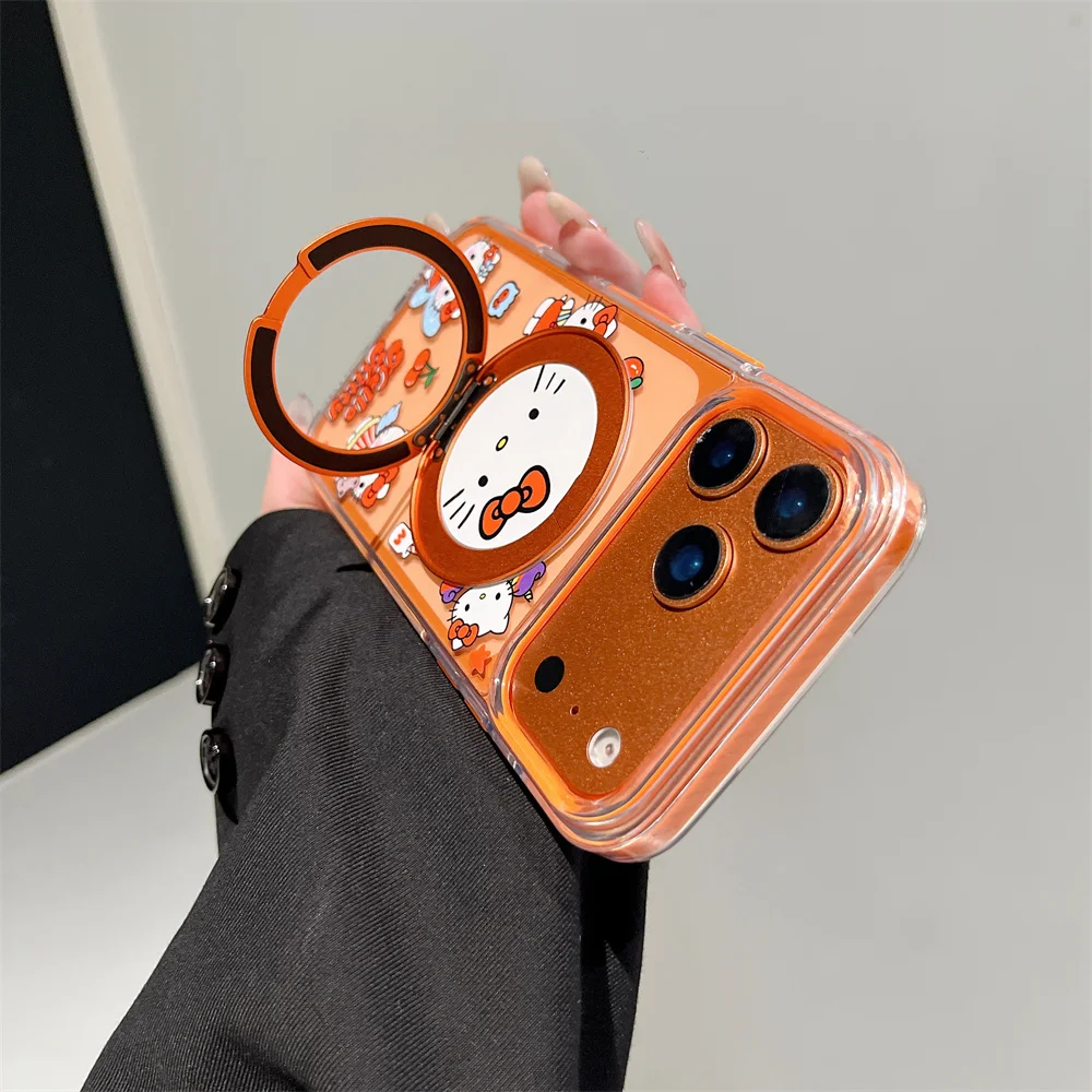 Роскошный прозрачный чехол для телефона с магнитной подставкой Hello Kitty для iPhone 13, 14, 15, 16, 17 Pro Max Kurumi Melody, защитный чехол для APPLE 17
Роскошный прозрачный чехол для телефона с магнитной подставкой Hello Kitty для iPhone 13, 14, 15, 16, 17 Pro Max Kurumi Melody, защитный чехол для APPLE 17