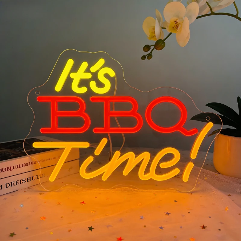 BBQ Time LED Neon Sign for Home Kitchen Backyard Party Decor Grilling Neon Light Fun Atmosphere Gift for Men Dad Barbecue Lovers
BBQ Time LED Neon Sign for Home Kitchen Backyard Party Decor Grilling Neon Light Fun Atmosphere Gift for Men Dad Barbecue Lovers