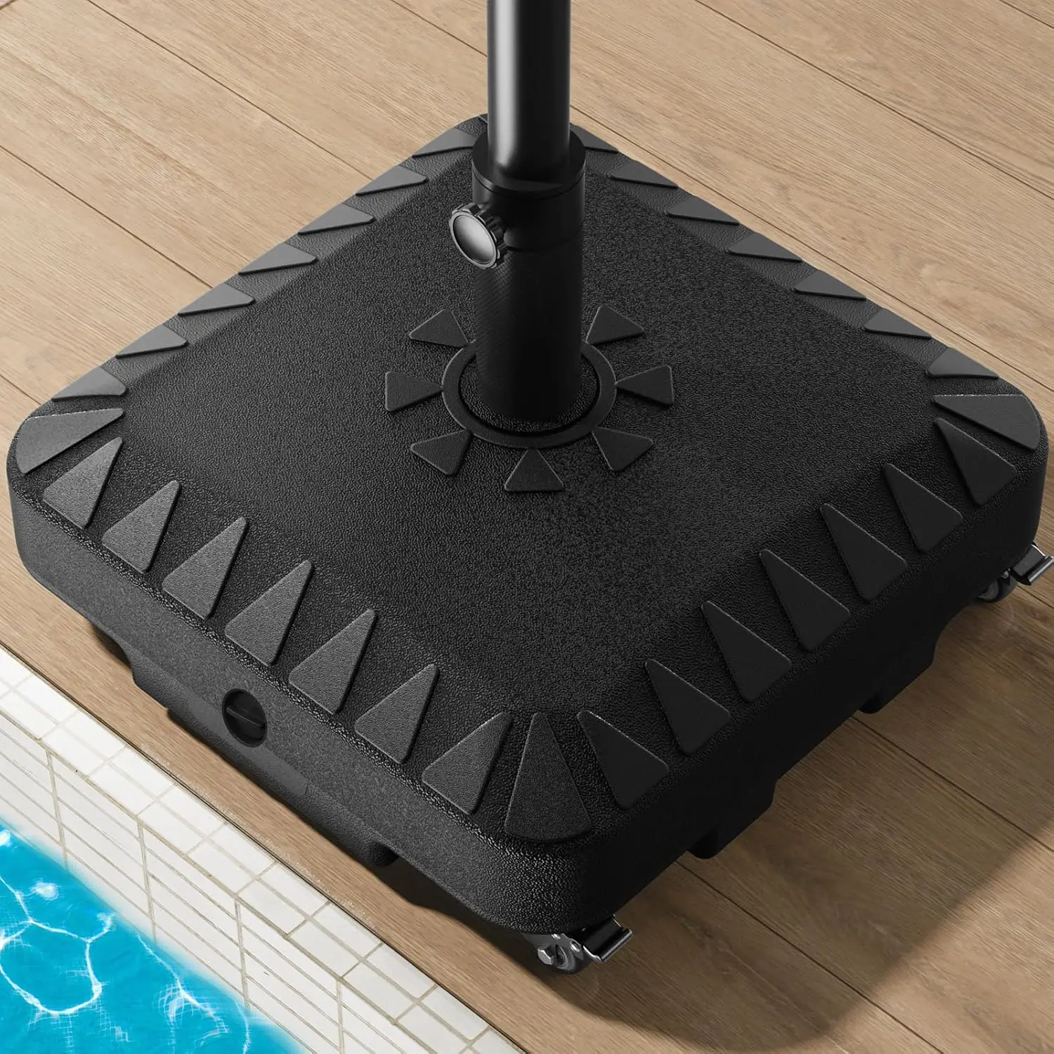 120lbs Patio Umbrella Base with Wheels, Heavy Duty Outdoor Umbrella Stand, Easy Move, Black
120lbs Patio Umbrella Base with Wheels, Heavy Duty Outdoor Umbrella Stand, Easy Move, Black
