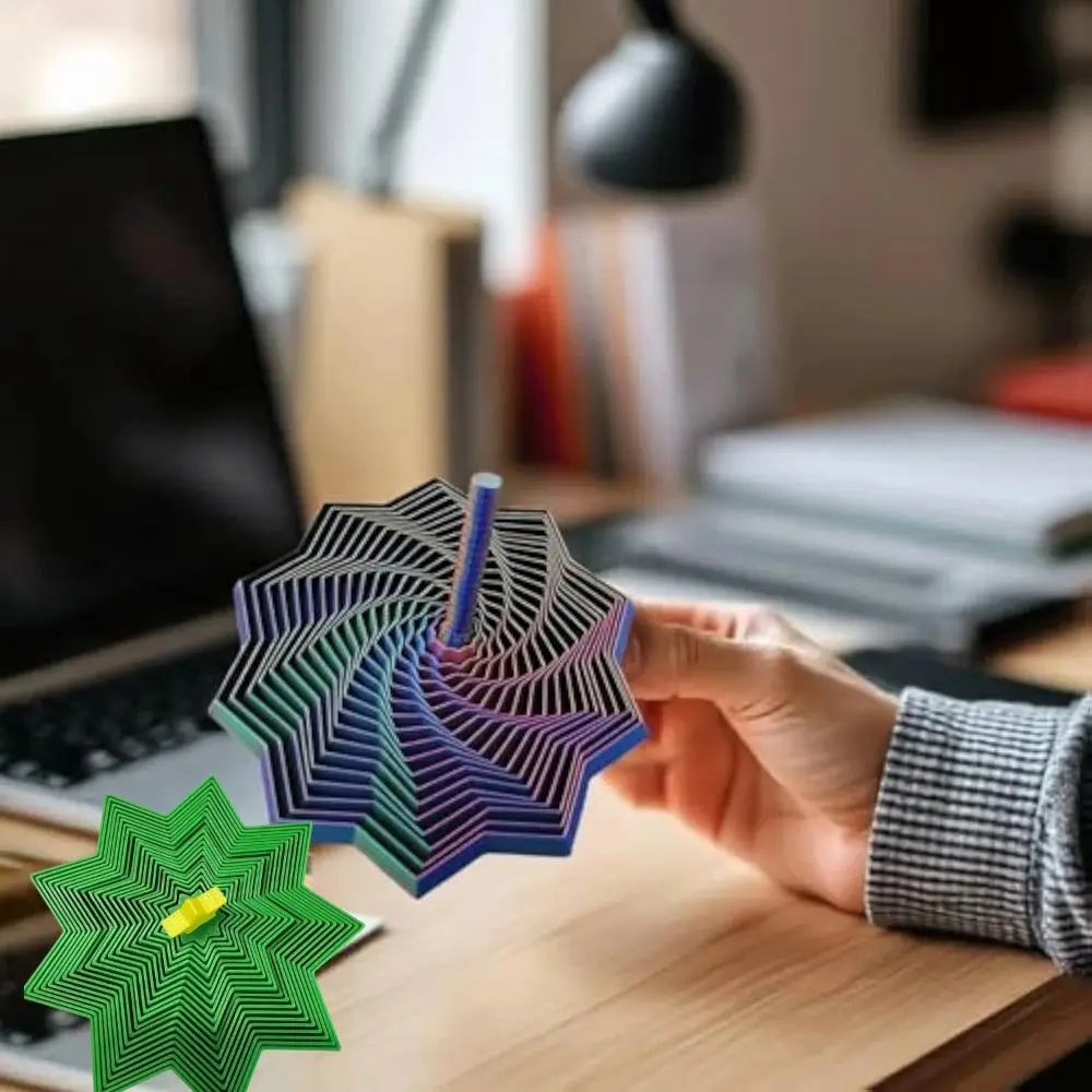 3D Printing Fractal Fidget Star Model Visual Illusion Geometric Design Whirling Spiral Ornaments with Handles Creativity
3D Printing Fractal Fidget Star Model Visual Illusion Geometric Design Whirling Spiral Ornaments with Handles Creativity