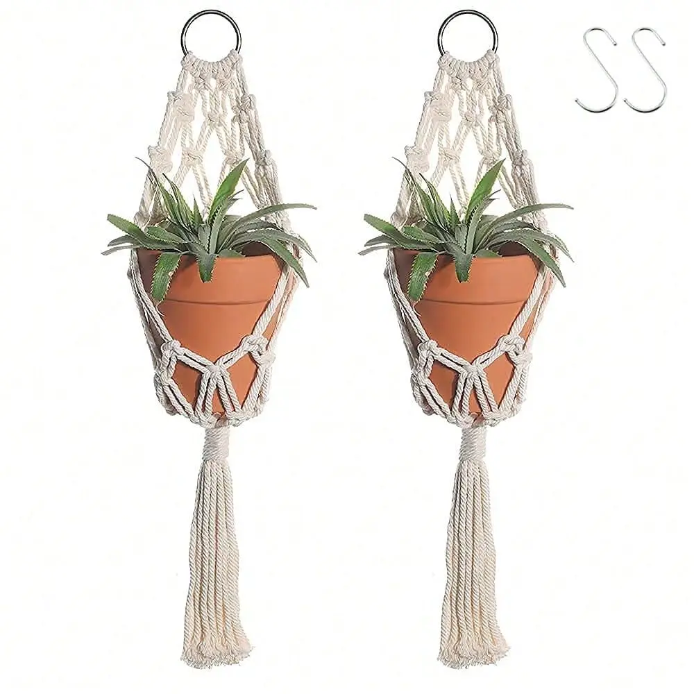 Macrame Plant Hangers Handmade Hemp Rope Hanging Baskets For Indoor Plants With Ceiling Hooks, Bohemian Home Decor Outdoor Wall
Macrame Plant Hangers Handmade Hemp Rope Hanging Baskets For Indoor Plants With Ceiling Hooks, Bohemian Home Decor Outdoor Wall