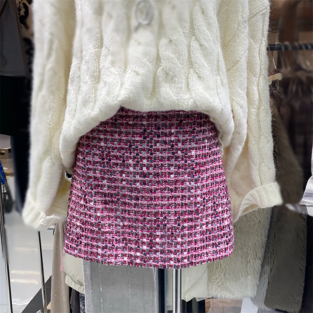 Женская осенне-зимняя твидовая короткая юбка трапециевидной формы, женская элегантная мини-юбка во французском стиле с высокой талией
Женская осенне-зимняя твидовая короткая юбка трапециевидной формы, женская элегантная мини-юбка во французском стиле с высокой талией