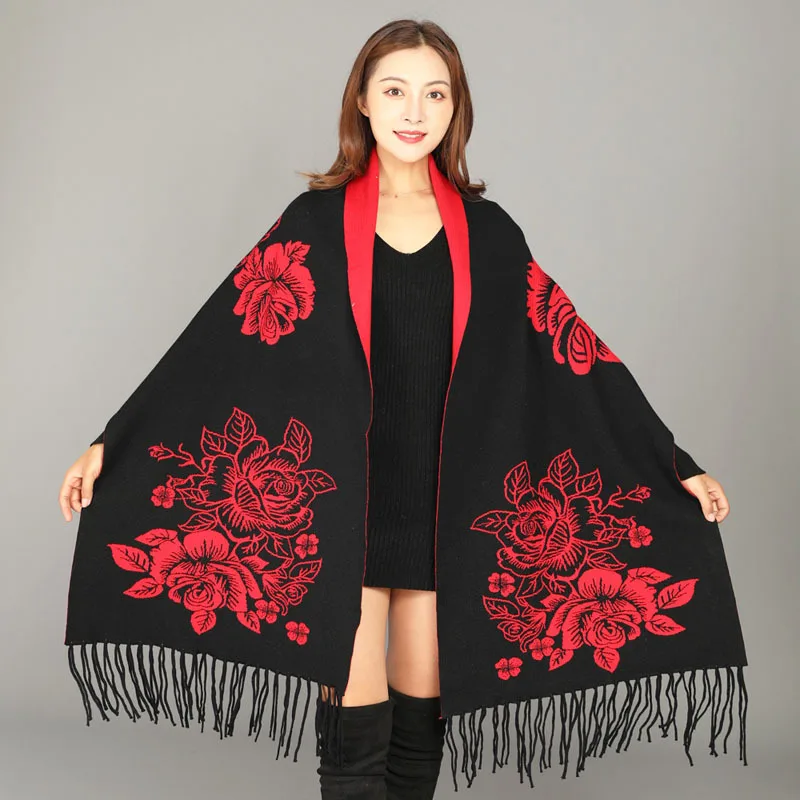 Women's Autumn And Winter Shawl Over Cape Sleeved Dual-purpose Coat Scarf National Style Tassel Shawl Banquet Wedding Style
Women's Autumn And Winter Shawl Over Cape Sleeved Dual-purpose Coat Scarf National Style Tassel Shawl Banquet Wedding Style