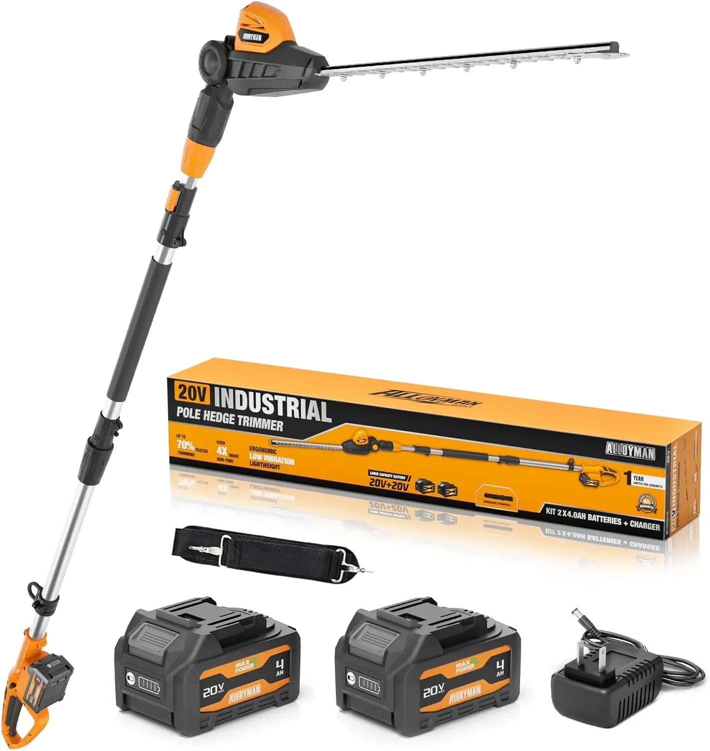 Cordless Hedge Trimmer 20 Volt 2 Packs 4.0Ah Batteries Charger 9 Feet Reach Extension Pole Electric Bush Trimmer For Shrubs Prun
Cordless Hedge Trimmer 20 Volt 2 Packs 4.0Ah Batteries Charger 9 Feet Reach Extension Pole Electric Bush Trimmer For Shrubs Prun
