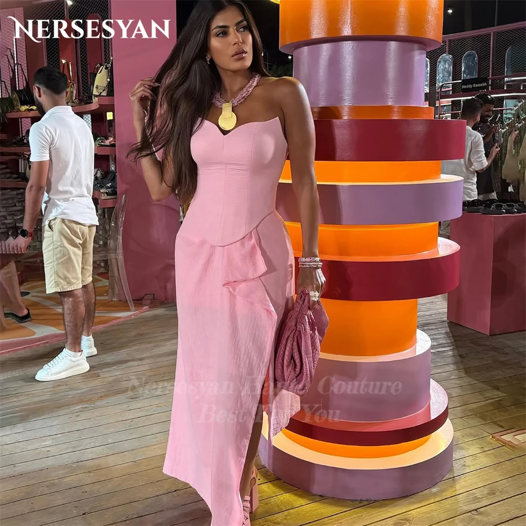 Nersesyan Pink Elegant Mermaid Evening Dresses Off Shoulder Ruffle Side Slit Formal Dress Backless Party Gowns 2025 Customized
Nersesyan Pink Elegant Mermaid Evening Dresses Off Shoulder Ruffle Side Slit Formal Dress Backless Party Gowns 2025 Customized