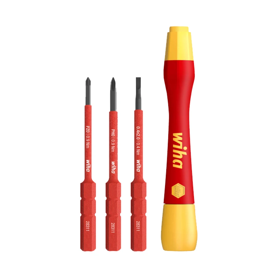 WIHA 4 PCS PicoFinish®Insulated Screwdriver Set Removable Precision Electrician Tool for Slotted Phillips Pozidriv Screws 43167
WIHA 4 PCS PicoFinish®Insulated Screwdriver Set Removable Precision Electrician Tool for Slotted Phillips Pozidriv Screws 43167