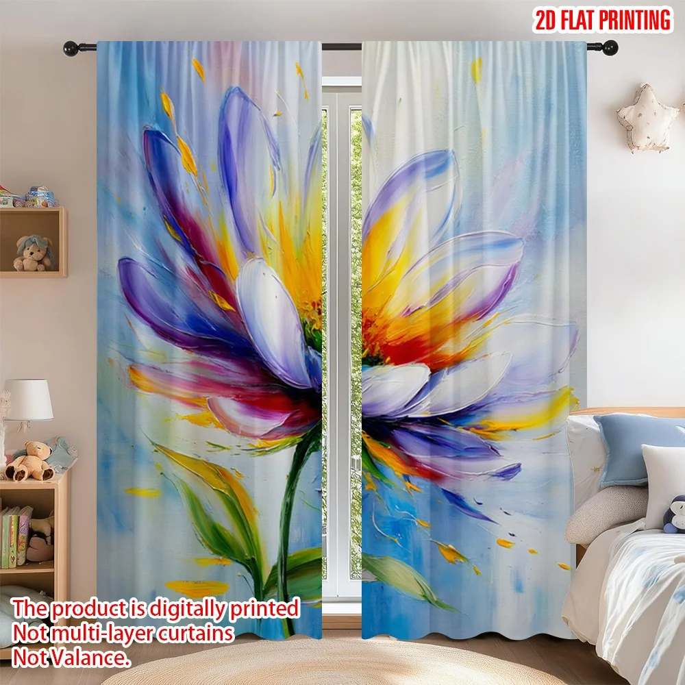 2D flat printing 2pcs Curtain Curtains Colorful Blooming Flower Digital Printed Polyester Drapes Holiday Decorations Use for
2D flat printing 2pcs Curtain Curtains Colorful Blooming Flower Digital Printed Polyester Drapes Holiday Decorations Use for