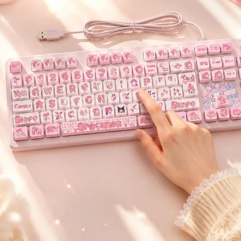 My Melody Theme Keyboard Wired and Wireless Can Choose Mute High Value Cute Pink Cute Office Game Keyboard Girl Birthday Gift.
My Melody Theme Keyboard Wired and Wireless Can Choose Mute High Value Cute Pink Cute Office Game Keyboard Girl Birthday Gift.
