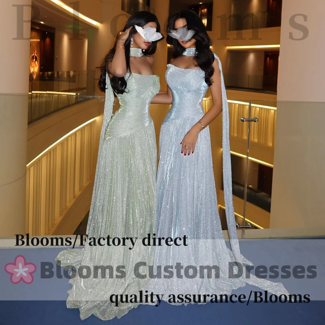 Customized Glitter Pleats Silver Grey Evening Dresses For Formal Occasion Sleeveless Long Scarf Prom Dress Party Gown
Customized Glitter Pleats Silver Grey Evening Dresses For Formal Occasion Sleeveless Long Scarf Prom Dress Party Gown