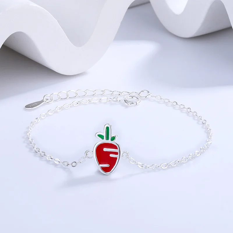 New Popular Beautiful Creative Sweet Epoxy Carrot 925 Sterling Silver Jewelry Personality Vegetables Exquisite Bracelets SL049
New Popular Beautiful Creative Sweet Epoxy Carrot 925 Sterling Silver Jewelry Personality Vegetables Exquisite Bracelets SL049