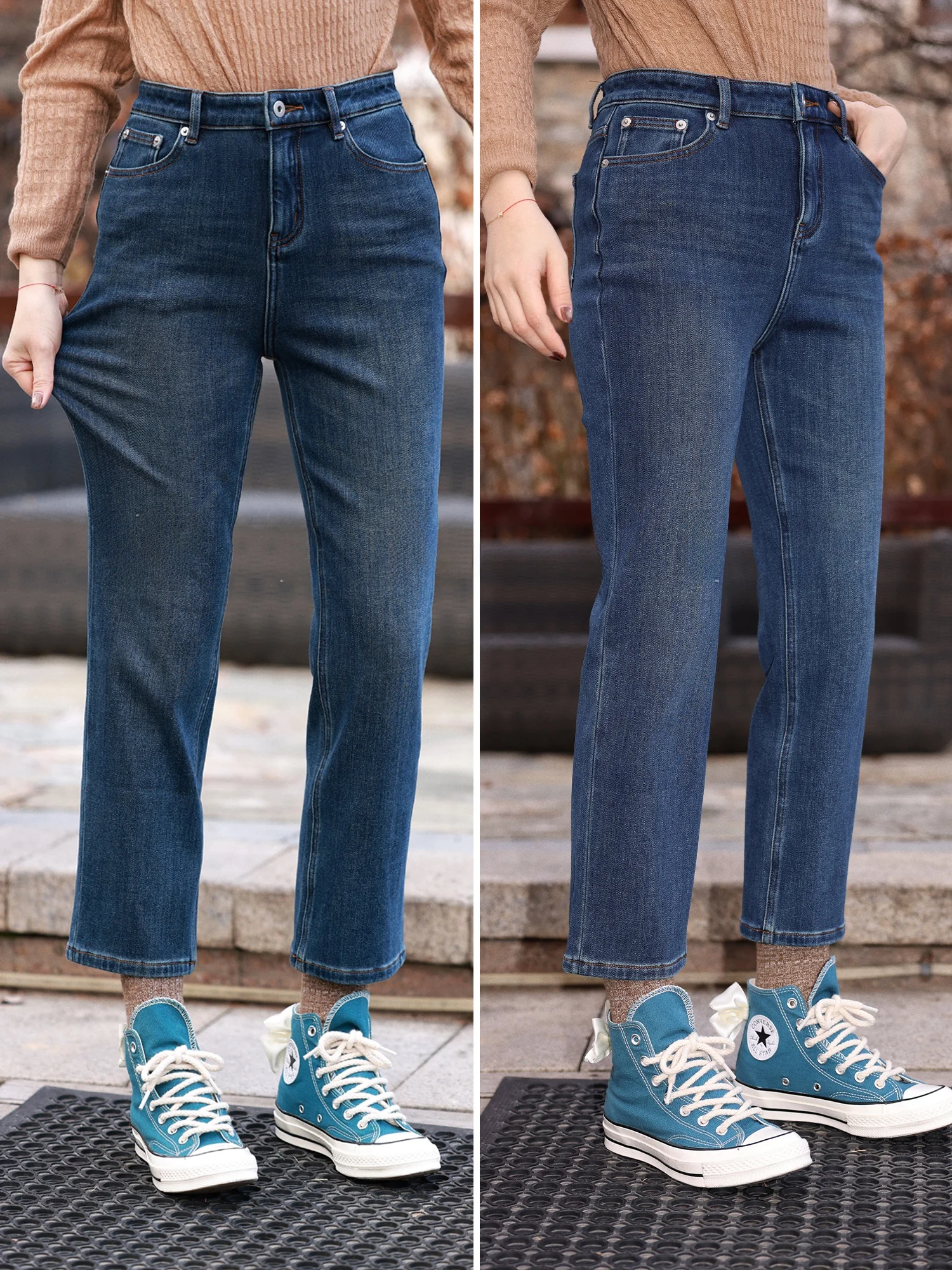 WinnieTang Warm Fleece Thin Velvet Elastic Slimming Nine-Piece Casual Warm Denim Jeans High Waist Button Closure Autumn Ladies
WinnieTang Warm Fleece Thin Velvet Elastic Slimming Nine-Piece Casual Warm Denim Jeans High Waist Button Closure Autumn Ladies