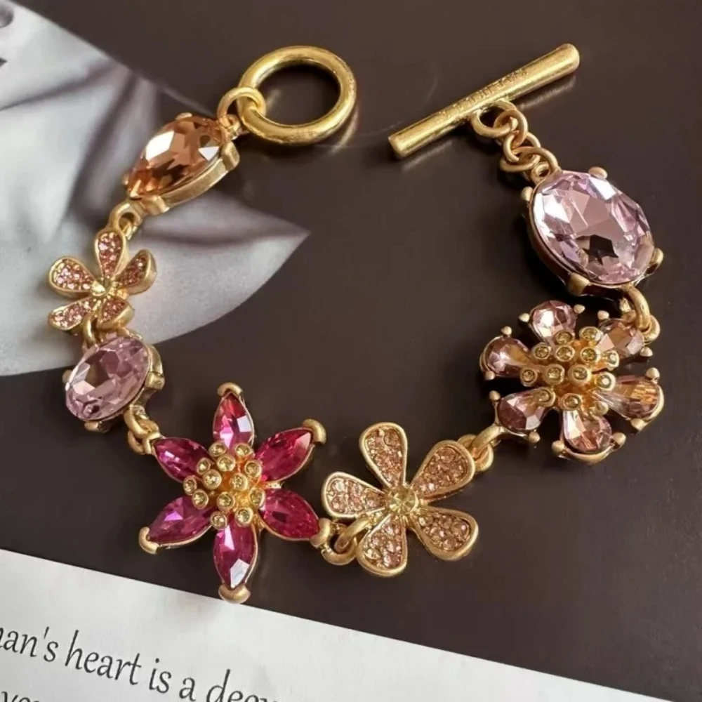 YEEVAA Vintage Gold Tone Multicolor Crystal Flower Toggle Bracelet, Boho Floral Statement Link Bracelet for Women
YEEVAA Vintage Gold Tone Multicolor Crystal Flower Toggle Bracelet, Boho Floral Statement Link Bracelet for Women
