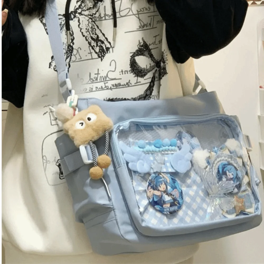 Прекрасная прозрачная сумка-итабэг в японском стиле, большая вместительная сумка через плечо в стиле Харадзюку JK, холщовая сумка-тоут с держателем для значков из ПВХ, на каждый день
Прекрасная прозрачная сумка-итабэг в японском стиле, большая вместительная сумка через плечо в стиле Харадзюку JK, холщовая сумка-тоут с держателем для значков из ПВХ, на каждый день