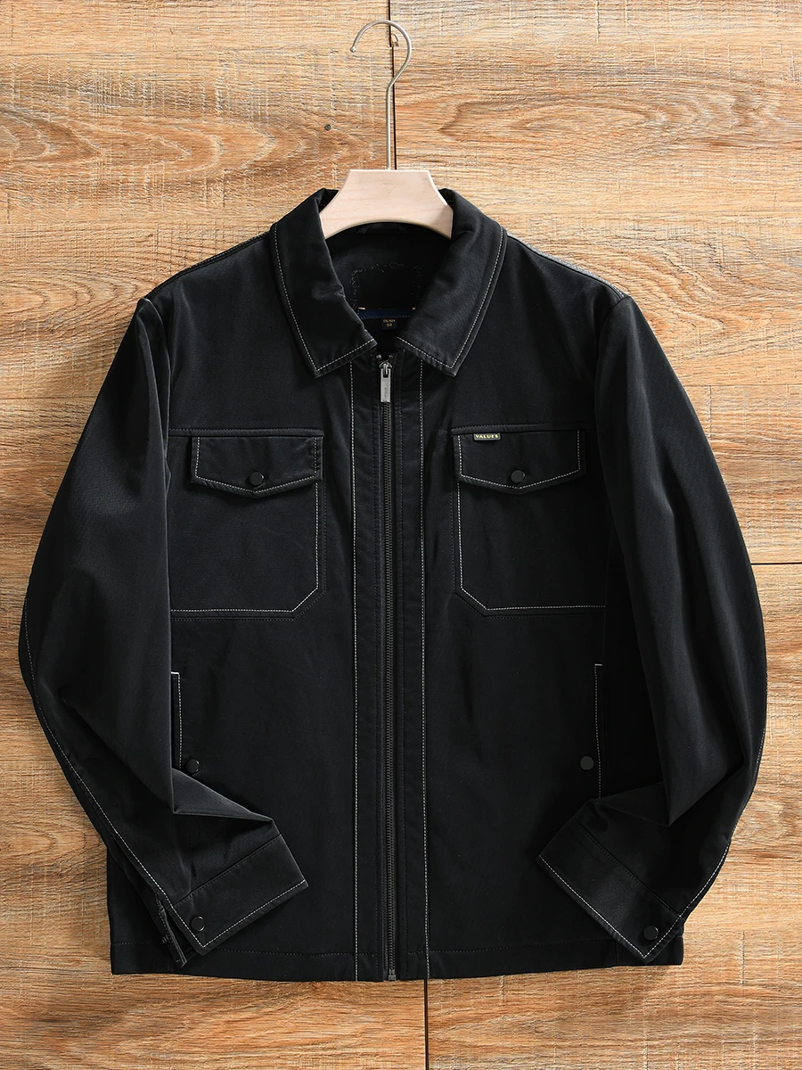 Fashionable Casual Workwear Jacket for Men Spring Autumn Flip Collar Versatile Straight Hemline Long Sleeve Zipper Closure
Fashionable Casual Workwear Jacket for Men Spring Autumn Flip Collar Versatile Straight Hemline Long Sleeve Zipper Closure