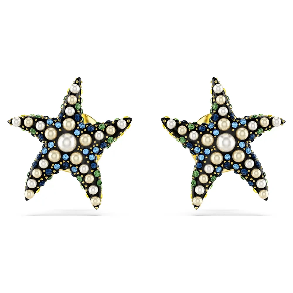 Серьги-гвоздики с кристаллами и жемчугом в виде морских звезд черного цвета — роскошные украшения в морском стиле
Серьги-гвоздики с кристаллами и жемчугом в виде морских звезд черного цвета — роскошные украшения в морском стиле
