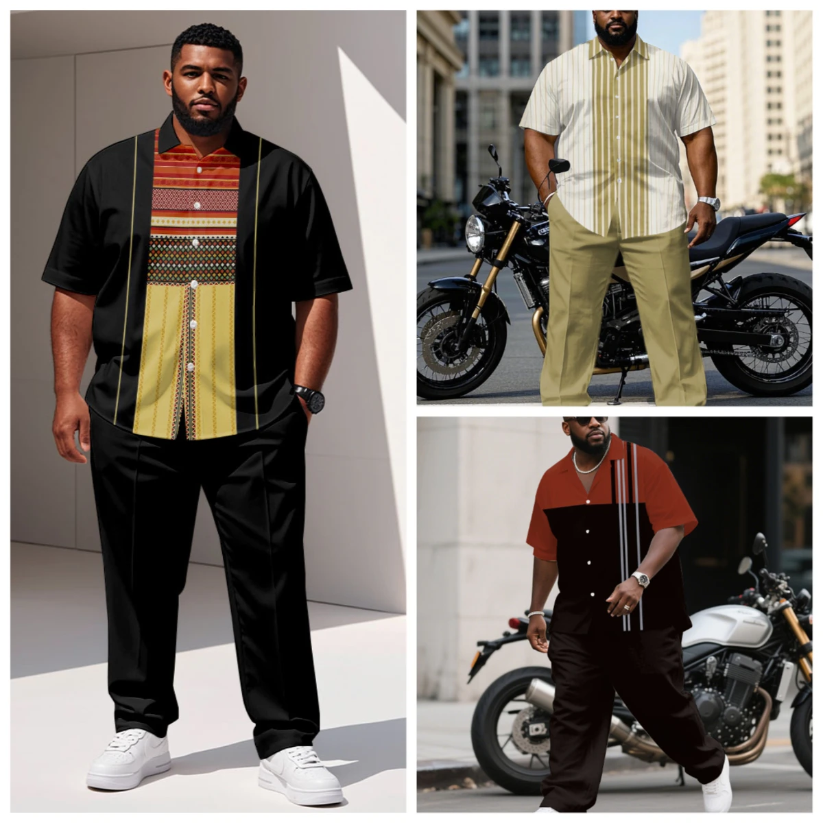S-9XL Plus Size Men's Ethnic Tribal&Retro Geometric Print Shirt&Pants Set, Multi-Design Casual 2-Piece Summer Outfit Collection
S-9XL Plus Size Men's Ethnic Tribal&Retro Geometric Print Shirt&Pants Set, Multi-Design Casual 2-Piece Summer Outfit Collection