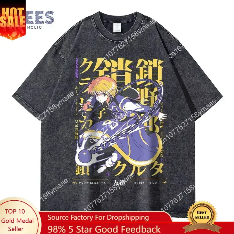 Kurapika T Shirts Oversized Vintage Washed Anime T-shirt Streetwear Short Sleeve Manga Killua Zoldyck Gon Freecss Tops Tees Men
Kurapika T Shirts Oversized Vintage Washed Anime T-shirt Streetwear Short Sleeve Manga Killua Zoldyck Gon Freecss Tops Tees Men