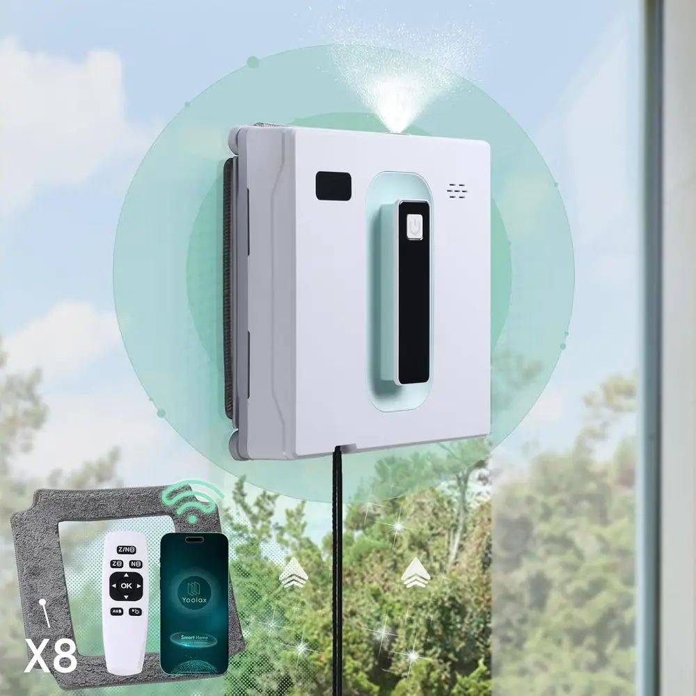 Window Cleaning Robot, Automatic Window Cleaner Robot with Dual Water Spray, 3000Pa Suction Power, Robotic Window Cleaner with A
Window Cleaning Robot, Automatic Window Cleaner Robot with Dual Water Spray, 3000Pa Suction Power, Robotic Window Cleaner with A