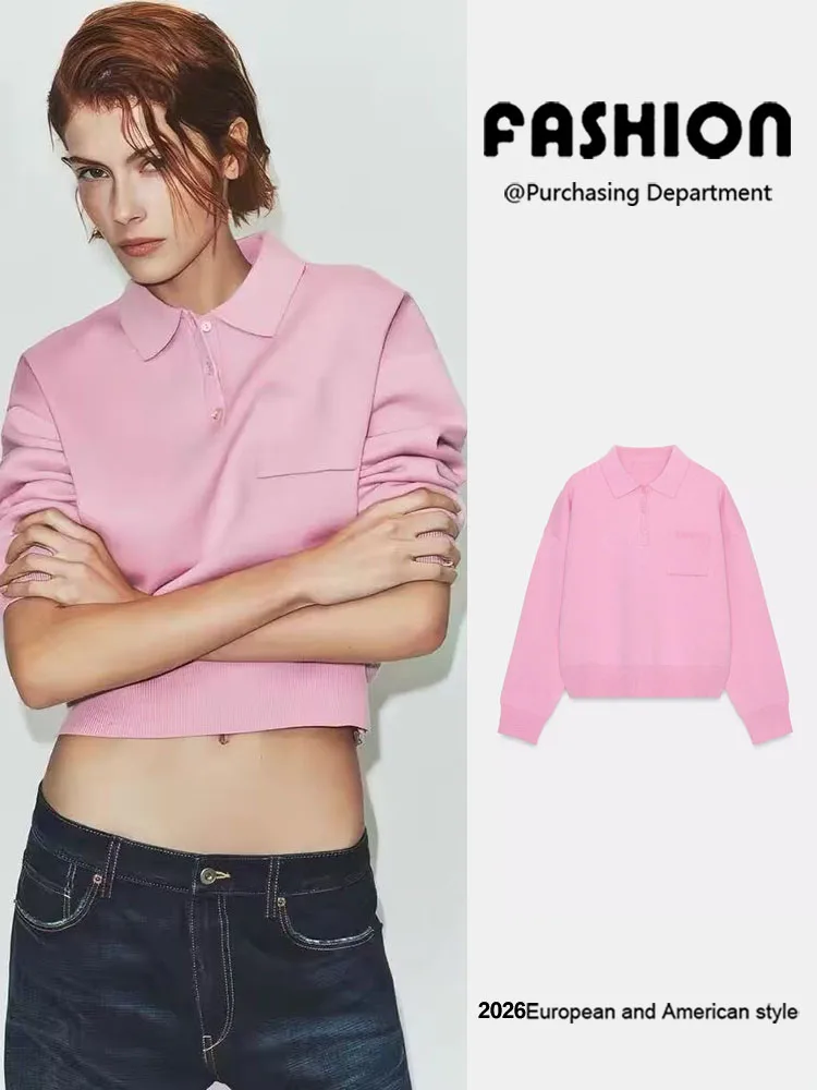 Spring New Arrival Women's Versatile Long Sleeve Shirt Knitwear Pocket Decorated All-Match Style Short Length Overhead
Spring New Arrival Women's Versatile Long Sleeve Shirt Knitwear Pocket Decorated All-Match Style Short Length Overhead