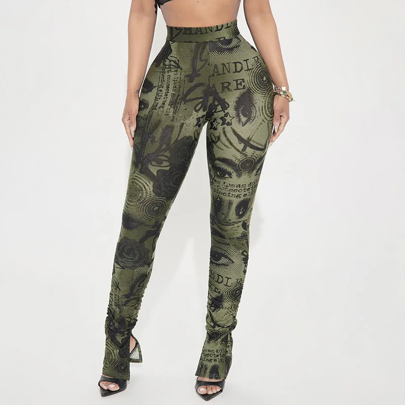 Abstract Letters Print Skinny Pants Women Fashion Sexy Elastic High Waist Peach Hips Ruched Split Slim Casual Leggings Trousers
Abstract Letters Print Skinny Pants Women Fashion Sexy Elastic High Waist Peach Hips Ruched Split Slim Casual Leggings Trousers