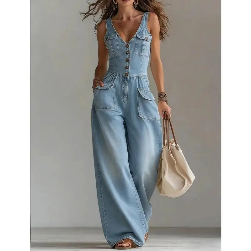 Trendy Sleeveless Romper Jumpsuit with A Relaxed Outline & Convenient Storage Option Comfortable for Everyday Use
Trendy Sleeveless Romper Jumpsuit with A Relaxed Outline & Convenient Storage Option Comfortable for Everyday Use