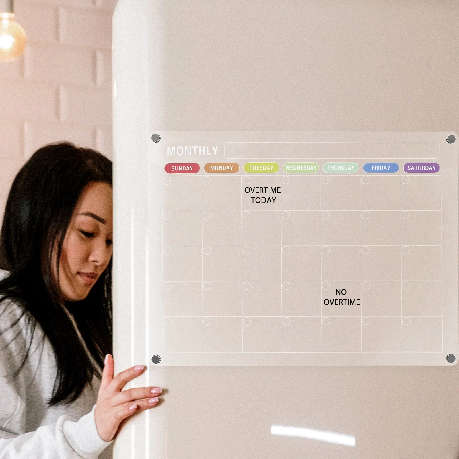 Magnetic Calendar Board Writing Refrigerator Clear Note Dry-erase Acrylic Tabletop Planner Menu Memo
Magnetic Calendar Board Writing Refrigerator Clear Note Dry-erase Acrylic Tabletop Planner Menu Memo