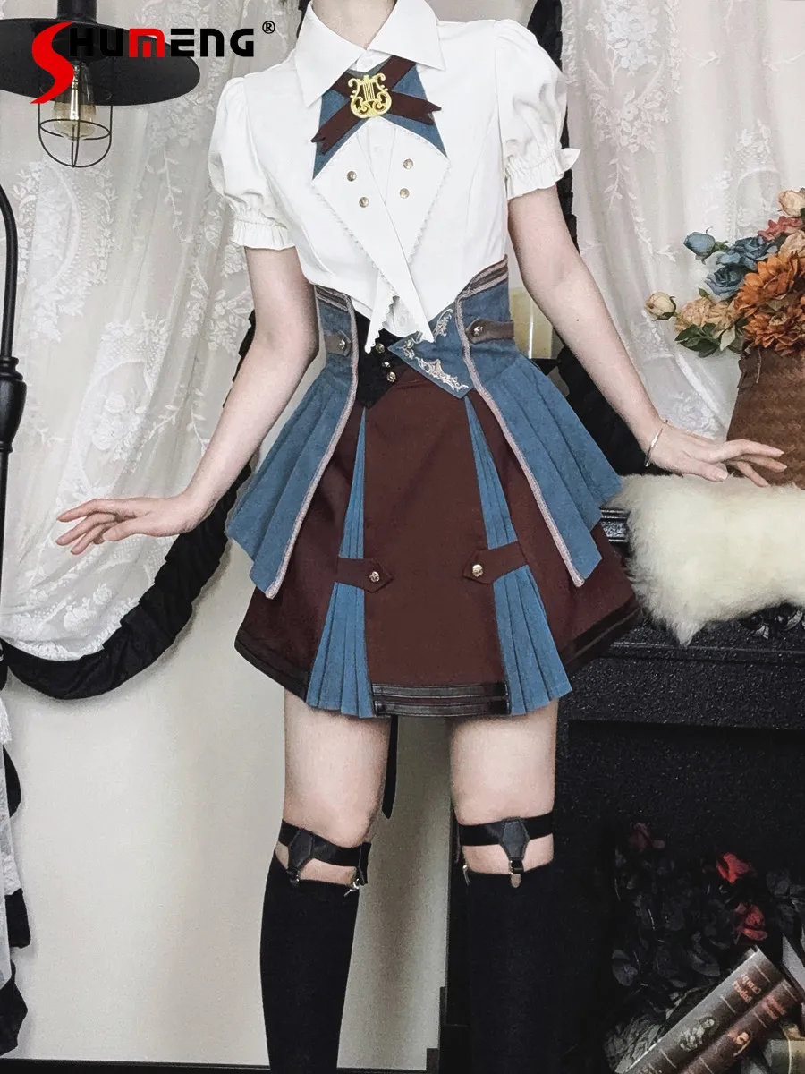 Original Lolita Cos Prince Costume Spring Summer Clothes Gothic Sweet Cool Y2k Short Sleeve Shirt Waistband Shorts 3-piece Set
Original Lolita Cos Prince Costume Spring Summer Clothes Gothic Sweet Cool Y2k Short Sleeve Shirt Waistband Shorts 3-piece Set