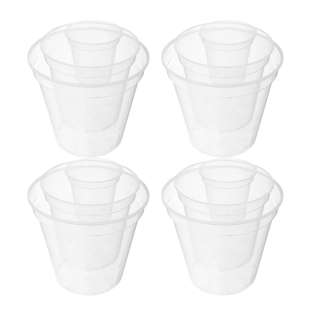 12 Pcs Root Control and Breathable Flower Pot Combination Gardening Greenhouse Pots with Hole Orchid Plastic Flowerpots Small
12 Pcs Root Control and Breathable Flower Pot Combination Gardening Greenhouse Pots with Hole Orchid Plastic Flowerpots Small